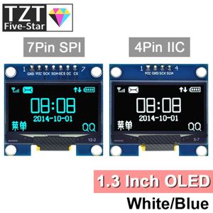 1.3인치 OLED 모듈 SPI/IIC I2C 통신 흰색/파란색 128X64 1.3인치 OLED LCD LED 디스플레이 모듈 1.3