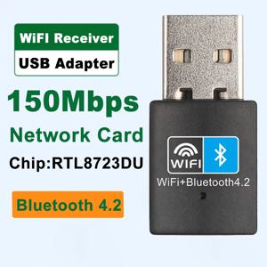 150Mbps USB WiFi 블루투스 어댑터 2 in 1 동글 2.4G USB Wi-Fi 네트워크 무선 Wlan 수신기 노트북 데스크탑 PC 액세서리