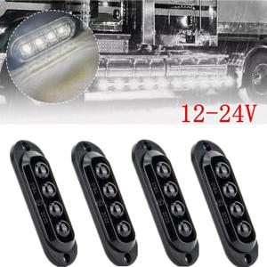 4PCS Led 사이드 마커 조명 12V 24V 트레일러 캐러밴 사이드 클리어런스 마커 라이트 트럭 트럭 Led 사이드 라이트 앰버 레드 화이트