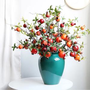 80cm 인공 석류 지점 시뮬레이션 거품 과일 꽃 웨딩 홈 인테리어 가짜 꽃 베리 크리스마스 파티 장식