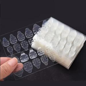 240/480 PCS 프레스 온 네일 팁용 강력 접착 접착제 테이프 - 인조 손톱용 양면 접착 필름 - 투명