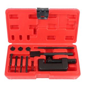 13Pcs 분배기 링크 리베 터 세트 리벳 팅 수리 도구 키트 오토바이 자전거 헤비 듀티 레드 케이스 캠 드라이브 체인 차단기