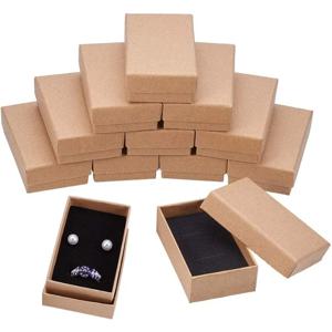 18 팩 3.2x2x0.9 인치 목걸이 귀걸이 반지 상자 직사각형 크래프트 골판지 보석 선물 상자