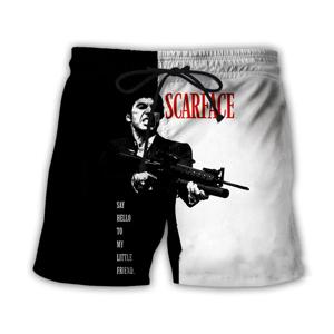 Scarface 클래식 영화 3D 인쇄 비치 반바지 남성 여성 패션 대형 서핑 보드 스포츠 바지 수영복 트렁크 아동 의류