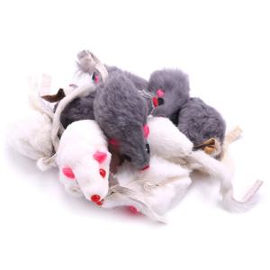 진짜 토끼 털 쥐 고양이 장난감, 애완 동물 장난감, 어린이 장난감, 12 팩