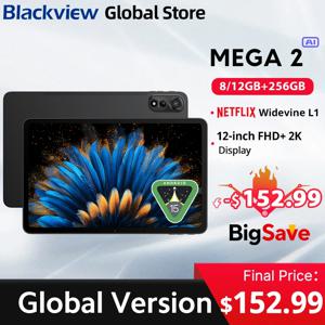 Blackview MEGA 2 태블릿 12인치 2K 디스플레이 Widevine L1 24GB(8+16) Android 15 256GB 9000mAh AI 메인 카메라 패드 PC