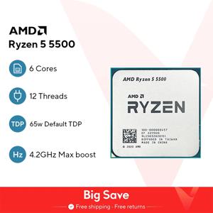 AMD Ryzen 5 5500 R5 5500 3.6 GHz 6 코어 12 스레드 CPU 프로세서, 7NM L3 = 16M 100 000000457 소켓 AM4, 선풍기 없음