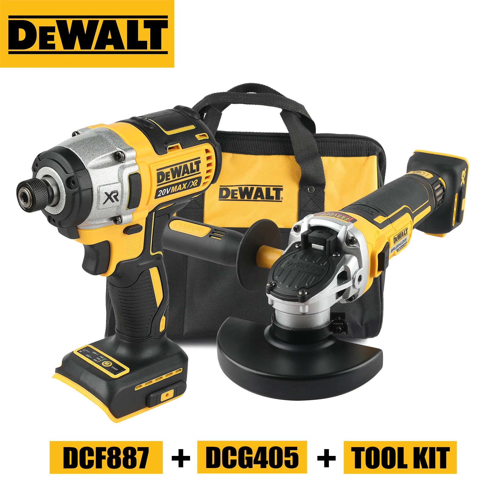 DeWalt Dcf887Dcg405NT DWbag 전기 렌치 앵글 그라인더 폴리싱 머신 핸드 드릴 임팩트 드릴