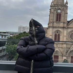 24ss Winter Rick 남성용 다운 재킷 streetwear Owens 코트 화이트 구스 다운 마스크 지퍼 재킷 하이 스트리트 Hooides RO 오버코트