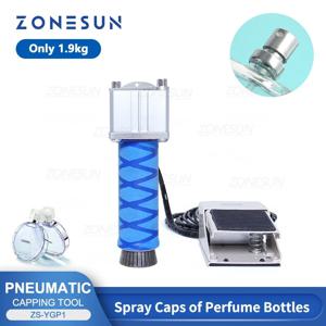 ZONESUN 수동 향수병 캡핑 기계, 핸드헬드 공압 크림핑 도구, 스프레이 캡 밸런서 포함, ZS-YGP1 13, 15, 17/20