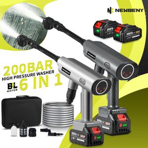 NEWBENY 200Bar 6 IN 1 브러시리스 전기 자동차 세탁기 18V-21V 배터리 용 무선 정원 폼 생성기 청소 기계