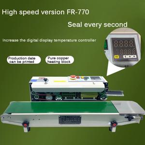 FR-900 자동 연속 밴드 실러, 수평 자동 실링 기계, 가방 제작 인쇄 날짜용 수평 백 실러