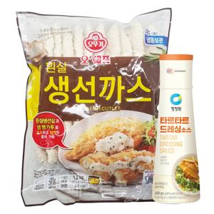 오뚜기 오쉐프 흰살생선까스 1.2kg + 청정원 타르타르소스 300g 세트