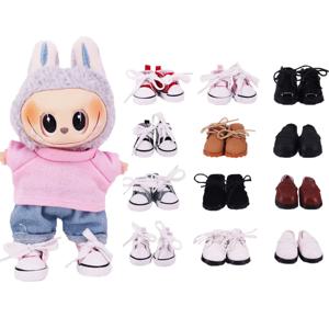 인형 신발 3.8Cm 길이 캔버스 신발 17cm Lalbubu Kpop 인형 액세서리 마틴 부츠 플러시 labubu 인형, 휴일 선물