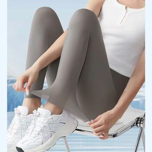 섹시한 레깅스 여성 반투명 슬림 탄성 레깅스 여름 울트라 얇은 선 스크린 팬티 스타킹 여성 하이 웨이스트 요가 바지 새로운