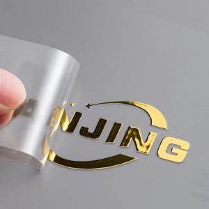 100PCS 사용자 정의 전송 3D 스티커 반짝 이는 골드 실버 전송 스티커 브랜드 회사 로고 결혼식 맞춤 전송 스티커