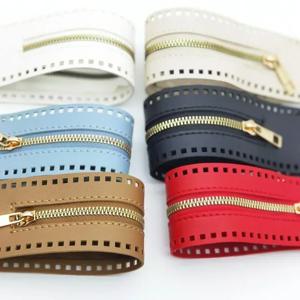 짠 가방 하드웨어에 대 한 1Pcs DIY 지퍼 PU 가죽 지퍼 바느질 액세서리 의류 용품에 대 한 55cm 금속 지퍼