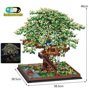 모크 031004   별이 빛나는 하늘 빛나는 나무 집 건물 모델 8000pcs 장난감 벽돌 모델 조립 장난감 성인 생일 크리스마스 선물