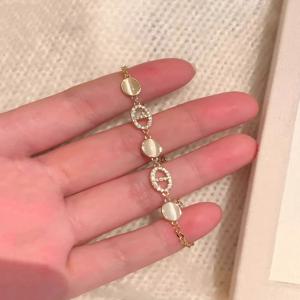 유행 심플한 디자인 댄스 Weliedon 고양이 눈 돌 팔찌 여성을위한 돼지 코 스타일 하이 엔드 감정 쥬얼리 액세서리