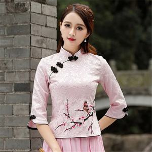 Cheongsam Top Qipao 2021 뉴스 여성을위한 꽃 우아한 중국어 번체 의류 중국어 셔츠 드레스 웨딩 Vestidos Tang