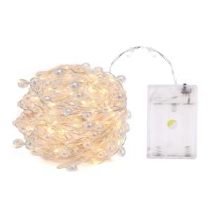   LED 진주 구리 와이어 문자열 조명 2M 5M 10M 배터리 전원 갈 랜드 홈 DIY 요정 램프 결혼식 파티 휴일 선물