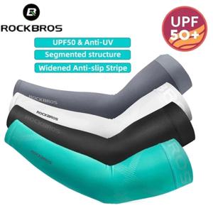 ROCKBROS 팔 슬리브 통기성 빠른 건조 UV 보호 사이클링 스포츠 슬리브 아이스 패브릭 선 스크린 스포츠웨어 피트니스 팔 슬리브