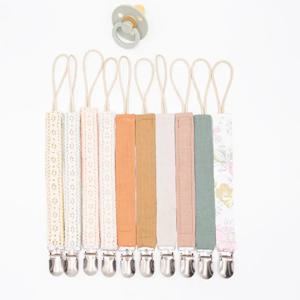 코튼 린넨 젖꼭지 클립 체인, 더미 클립 젖꼭지 홀더 유아용 아기 수유 노리개 체인