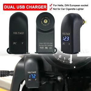 오토바이 액세서리 BMW R1200RT F800GS K1200GT R1250GS R1200GS Adv F850GS F650GS 유형 C Hella DIN 소켓 용 듀얼 USB 충전기