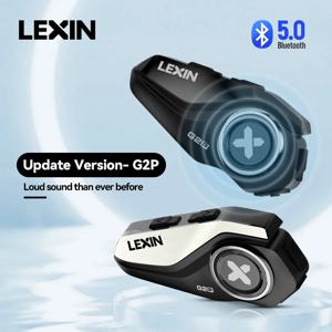 Lexin-G2P 오토바이 헬멧 블루투스 인터콤, 최대 6 명의 라이더 및 빅 단추 디자인, 패턴 교환 쉘, 120 km/h