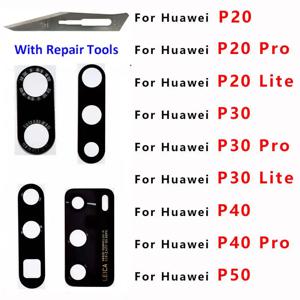 화웨이 P20 P30 P40 Pro Lite P50 5G P20pro P30pro P40pro 후면 카메라 유리 렌즈 커버 (접착 스티커 포함)