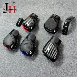 1PCS 크롬 매트 가죽 시프트 노브 기어 사이드 커버 DSG 엠블럼 VW 골프 6 7 R GTI Passat B7 B8 CC R20 Jetta MK6 GLI