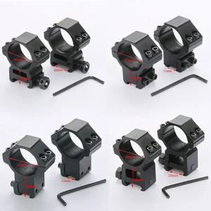 2PCS 사냥 용 소총 범위 마운트 링 직경 25.4mm 30mm 전술 범위 손전등 11mm 20mm Picatinny 레일 마운트 액세서리