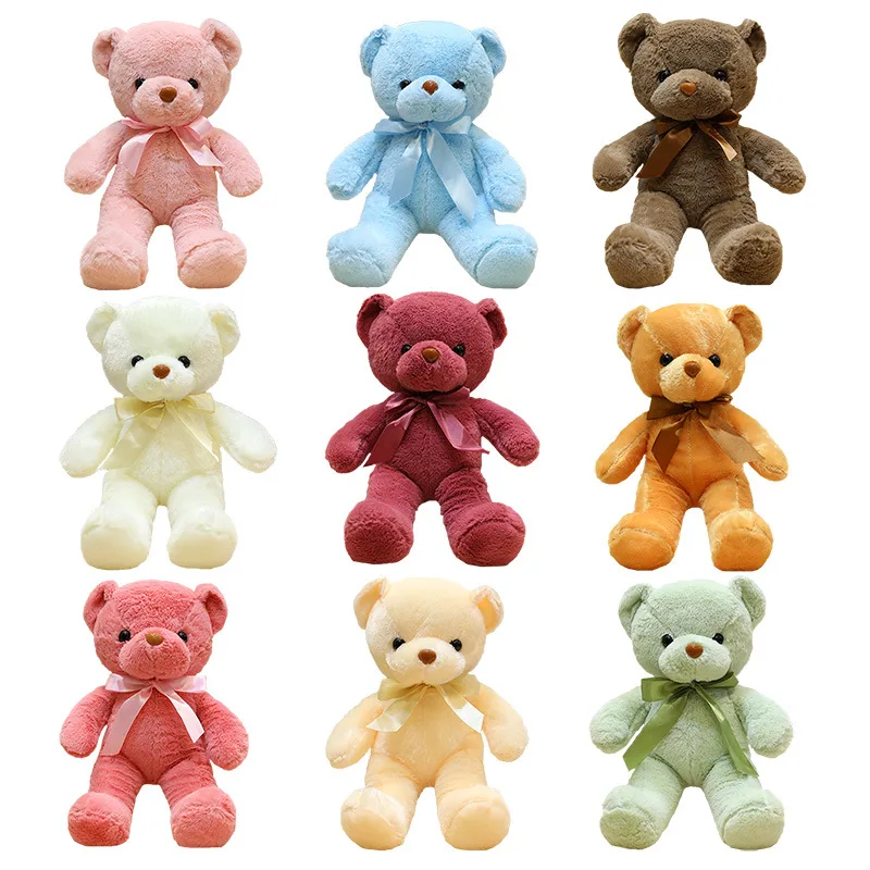 귀여운 테디 베어 플러시 부드러운 인형 곰 동물 장난감 플러시 카와이 고양이 아기 잠자는 장난감 어린이를위한 홈 장식 소녀 선물