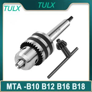 TULX 1Set MT1 MT2 MT3 MT4 B10 B12 B16 B18 0.6-6/1-10/1-13/3-16모스 태퍼 생크 드릴 척 아버 선반 CNC 드릴 공작 기계