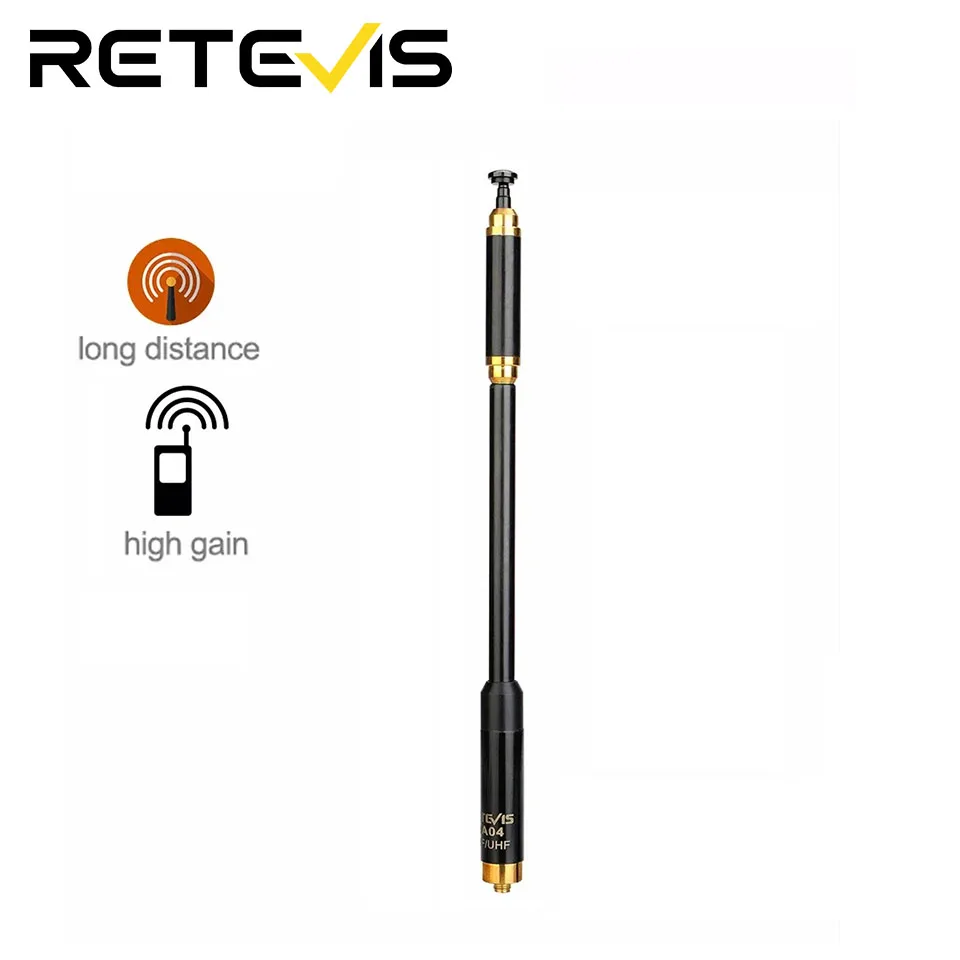 Retevis HA04 워키 토키 안테나 SMA-F UV 듀얼 밴드 144/430MHz Kenwood Baofeng UV5R UV82 Retevis H777 RT29 용 휴대용 라디오