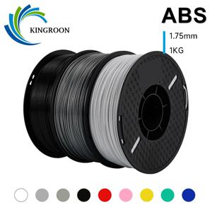 KINGROON ABS 필라멘트 1kg 1.75mm 3D 프린터, 3D 인쇄 재료용 고강도 엔지니어링 ABS 플라스틱 검정색 흰색 회색