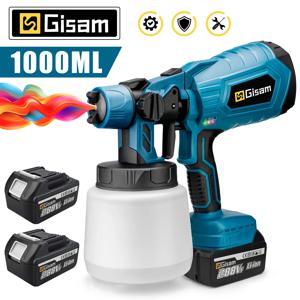 1000ML 무선 전기 스프레이 건 강력한 HVLP 페인트 분무기 Makita 18V 배터리 핀 용 자동 가구 강철 코팅 에어 브러시