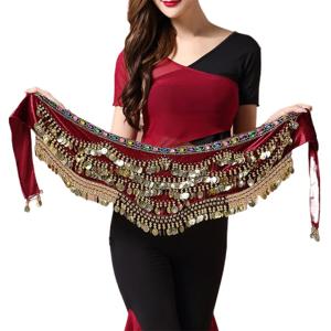 오리엔탈/인도 밸리 댄스 코인 벨트 BellyDance 엉덩이 스카프 황금 동전 밸리 댄스 의상 액세서리 춤 코인 벨트