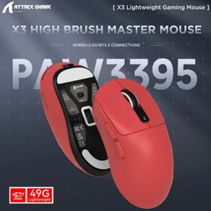 Attack Shark X3 Bluetooth 마우스, PixArt PAW3395,26000dpi,2.4g 무선 트라이 모드 연결, 경량 매크로 게임용 마우스