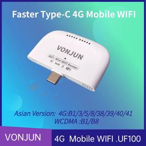VONJUN 4G Type-C USB WIFI 동글 LTE 나노 Sim 카드 모바일 라우터 휴대용 무선 핫스팟 UF100