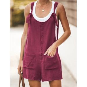 여름 여성 솔리드 라운드 넥 포켓 루즈 점프 슈트 반바지 Bodys Mujer Black Romper Clothes Y2k 2024 Bodysuit Negro