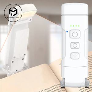 타이머가 있는 책 조명 USB 충전식 3가지 색상 및 5가지 밝기 독서등 클립온 읽기 램프 북마크 야간 조명 책 램프