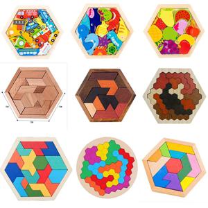 육각형 외계인 체스 Tangrams 브레인스토밍 11피스 블록 퍼즐 퍼즐 클래식 퍼즐 어린이 장난감