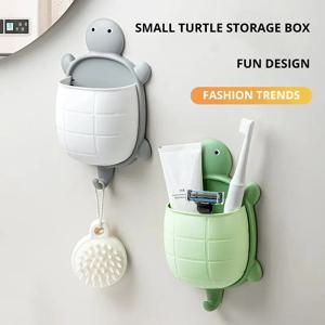 1pc 귀여운 거북이 디자인 스토리지 랙 칫솔 홀더 크리 에이 티브 만화 욕실 스토리지 주최자 칫솔 스토리지 랙