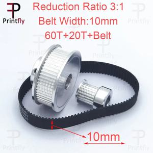 Printfly GT2 타이밍 벨트 풀리 60 치아 20 치아 5mm/8mm 감소 3:1/1:3 벨트 폭 6mm 10mm 3D 프린터 액세서리