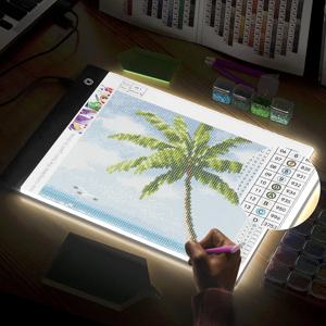 다이아몬드 페인팅 키트 용 A2/A3/A4/A5 LED 라이트 패드, 액세서리가있는 USB 전원 조절 가능한 밝기 다이아몬드 아트 라이트 보드