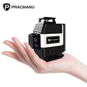 Pracmanu 미니 16 라인 4D 레이저 레벨 녹색 라인 셀프 레벨링 수평 및 수직 강력한 녹색 빔 레이저 레벨