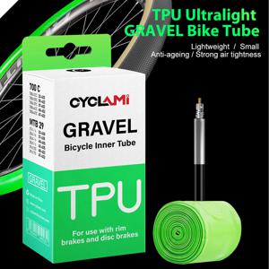 CYCLAMI 초경량 로드 MTB 29 자전거 TPU 이너 튜브 타이어 프렌치 밸브 FV 45mm 그래블 700C 32C 35C 37C 40C 47C 초경량