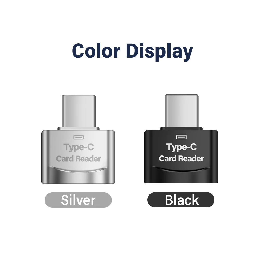 Type-C 금속 범용 카드 리더기 휴대 전화 태블릿 컴퓨터 용 고속 사용 실버 블랙 메모리 스틱 카드 리더기