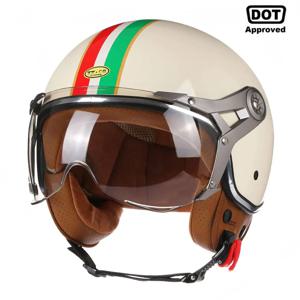 DOT 3/4 오픈 페이스 오토바이 레트로 오토바이 헬멧 남성용 여성용 빈티지 헬기 Capacete De Moto Bike Cascos Scooter
